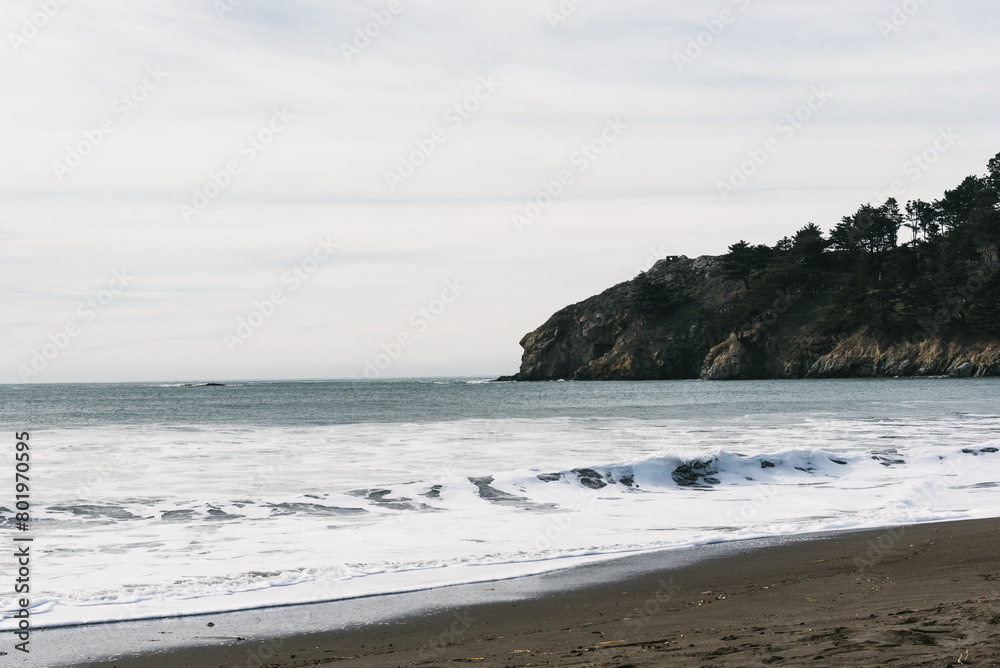 Cloudy afternoon on the ocean beach