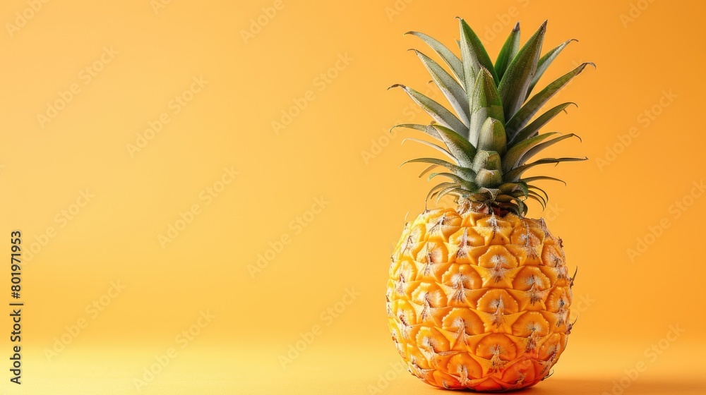 Pineapple on yellow background Pineapple on yellow background