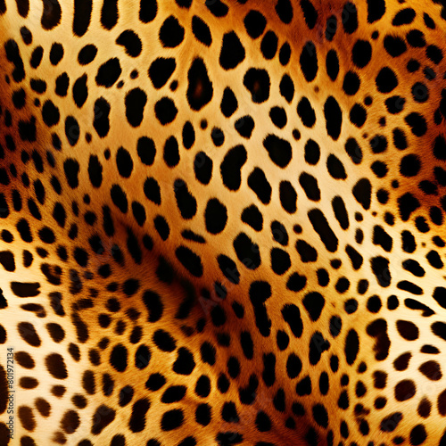 animal print texture  Background of faux leopard print fur texture  generate ai 