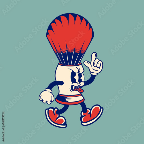 Retro character design of shaving brush