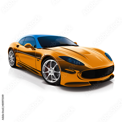 sports a car isolated on white background
