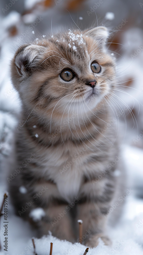 Cat in snow.