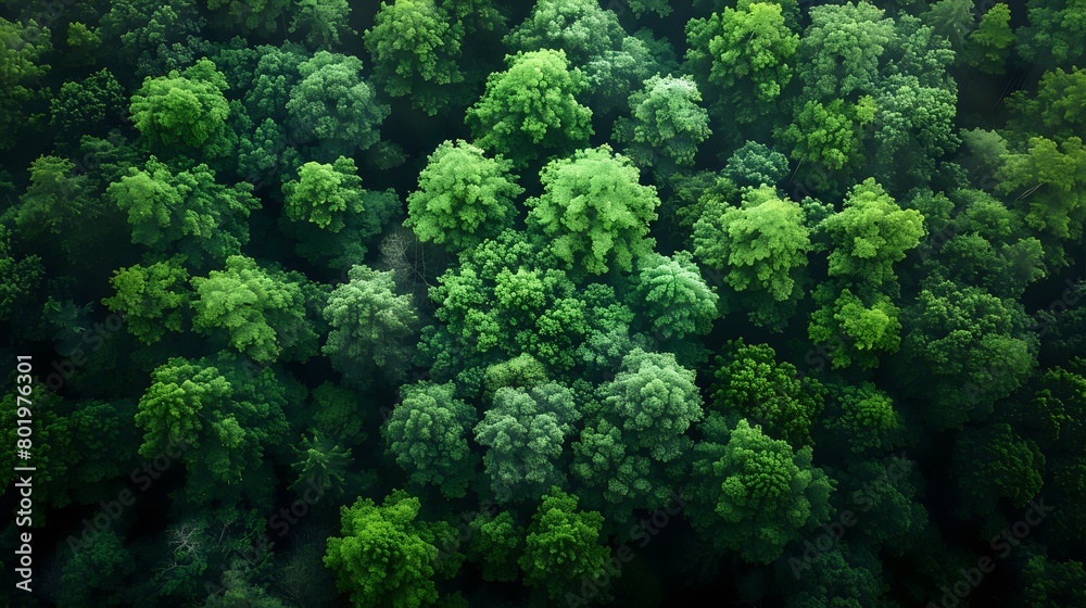 Tranquil Forest Canopy: Aerial View of Nature's Grandeur