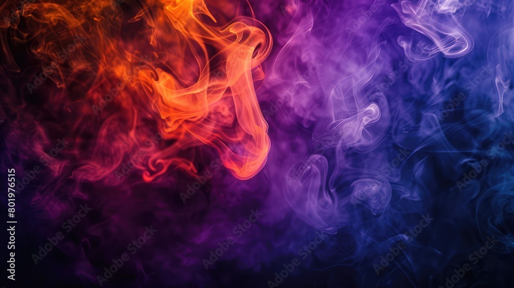Smoke of various shapes can be used for various decorative work, Ink water splash, Color smoke, Esoteric explosion, colourful fume cloud texture wave on black abstract art background
