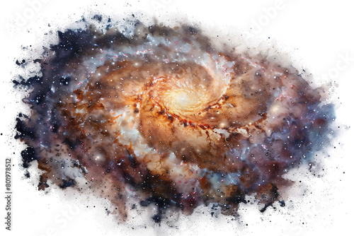 Messier 83 Galaxy On Transparent Background. photo