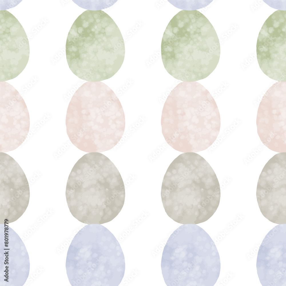 Seamless pattern with easter eggs, hand drawn illustration in watercolor style Seamless pattern with easter eggs, hand drawn illustration in watercolor style