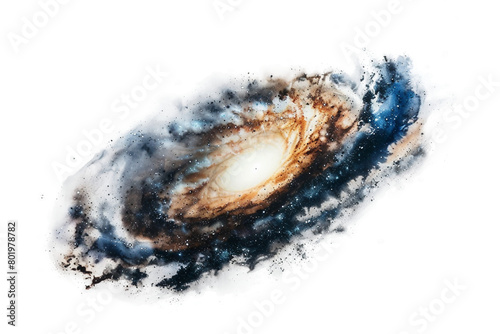 Messier 96 Galaxy On Transparent Background.