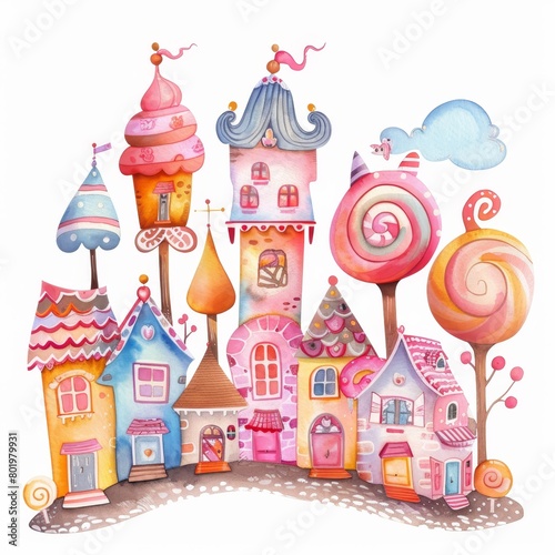 a castle adorned with copious candies  lollipops atop
