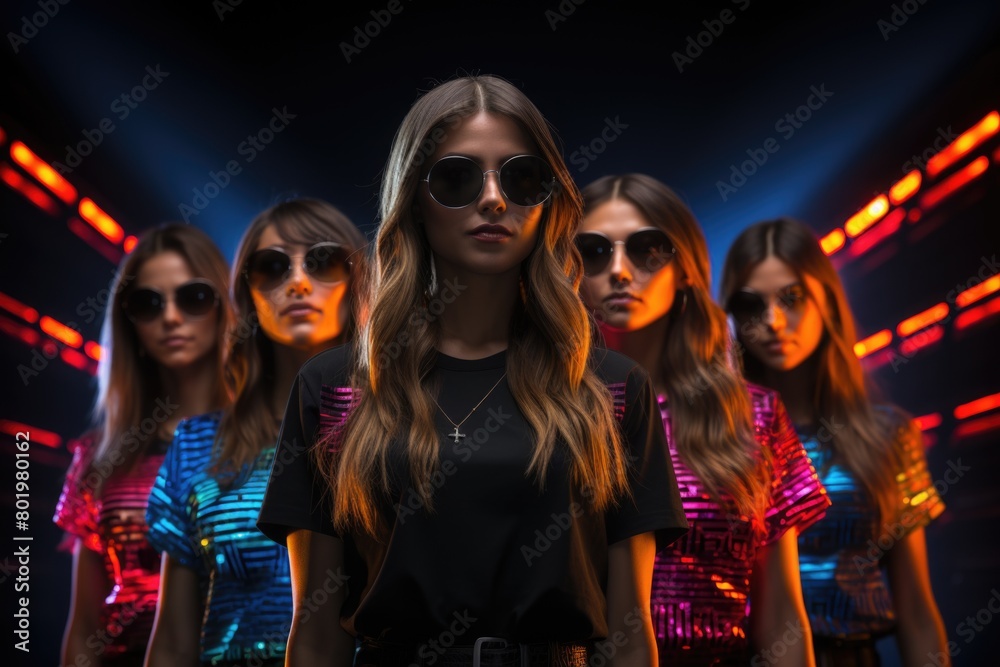 RGB lightning neon girls dance studio glowing RGB lightning neon girls dance studio glowing
