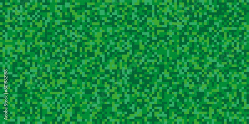 Pixel Art Green Background Retro 90 s style. Seamless pattern Geometric Mosaic 8 Bit texture