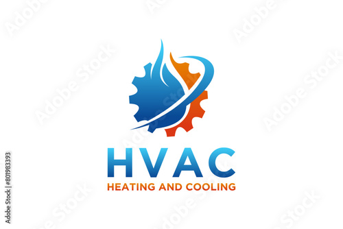 HVAC logo design, heating ventilation and air conditioning, HVAC logo.