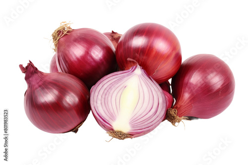 The Onion Symphony. On a White or Clear Surface PNG Transparent Background.