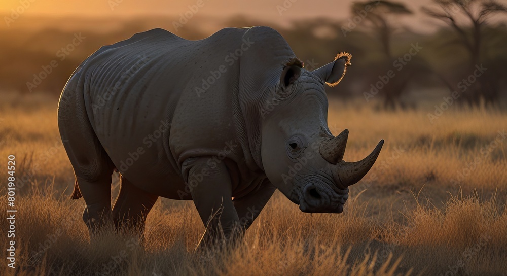 Obraz premium rhino in the savannah