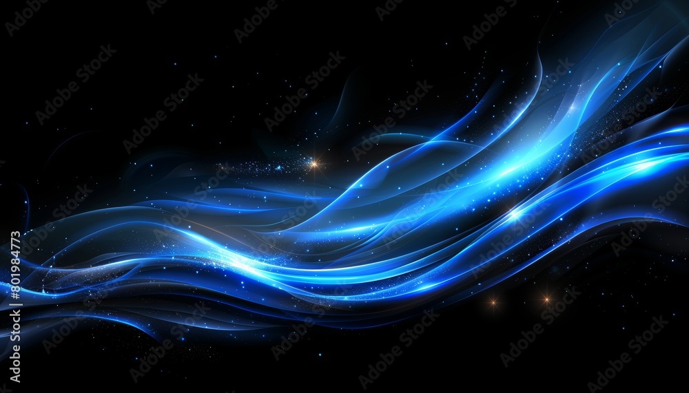 Obraz premium Blue light abstract wave technology background with digital effects for modern design