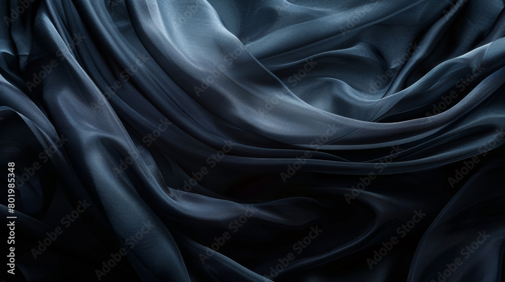 Fototapeta premium A long piece of blue fabric with a pattern