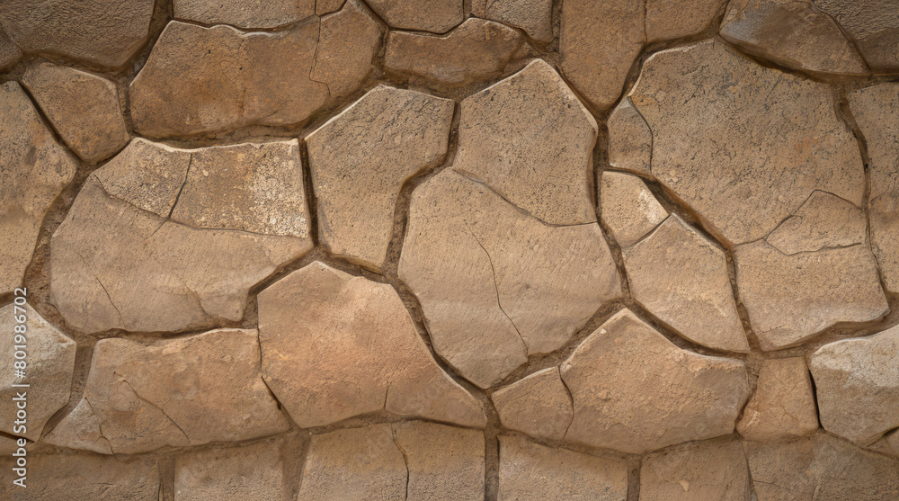 Stone Wall Texture. Brick Wall Background. Rough Stone Surface. Ancient Brickwork. Weathered Vintage Old Masonry Rustic Aged Architecture Pattern Urban Yellow