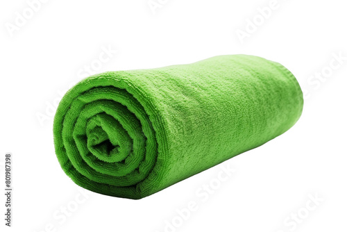 The Enchanted Green Scroll. On a White or Clear Surface PNG Transparent Background.