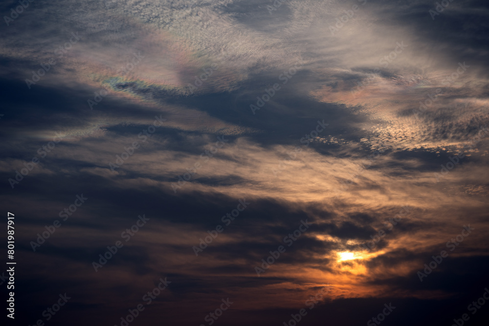 Sunset sky with orange clouds. Nature background. Sunset sky with orange clouds. Nature background.
