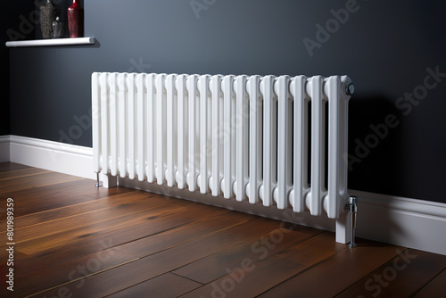 Wallpaper Mural Radiator, room interior, wood floor, gray painted wall, Central heating installation, warm home Torontodigital.ca
