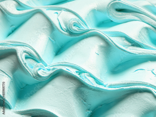 Frozen Blue Moon Keto flavour gelato - full frame detail. Close up of a blue surface texture of Ice cream.