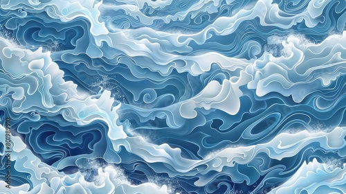 Blue sea water with waves and foam as abstract background ,Texture, Aerial view to waves in ocean Splashing Waves ,Blue clean wavy sea water, blue ocean sea background, clear nature water wave
