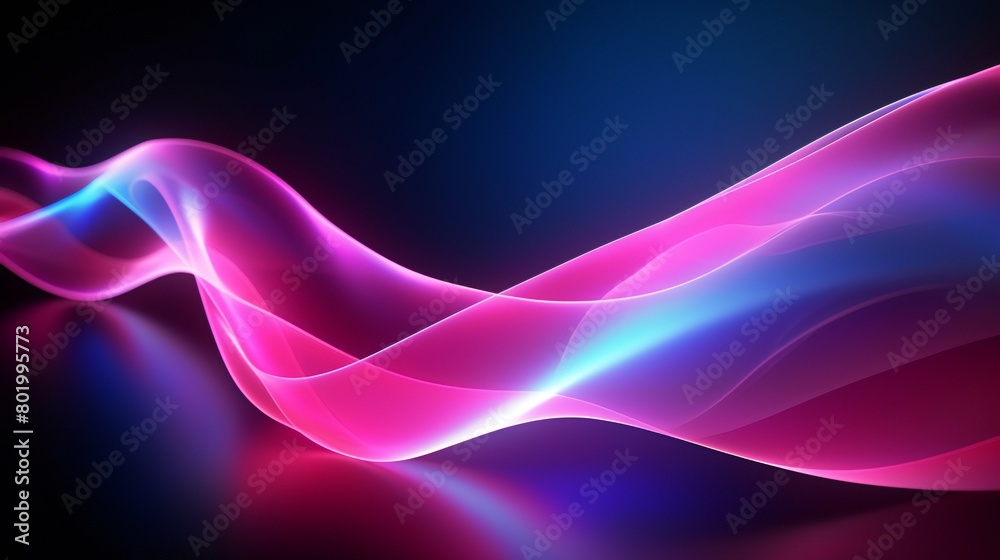 Abstract futuristic background with bokeh lights and pink-blue luminous neon wave lines moving at a rapid pace. Concept of data transfer Wonderful wallpaper Abstract futuristic background with bokeh lights and pink-blue luminous neon wave lines moving at a rapid pace. Concept of data transfer Wonderful wallpaper