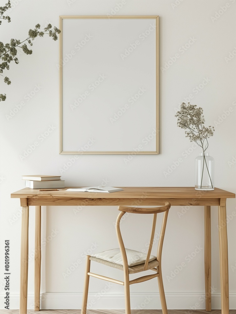 Frame mockup, simple and modern home interior design background, wall poster frame mockup, 3d render Frame mockup, simple and modern home interior design background, wall poster frame mockup, 3d render