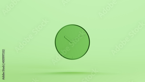 Green mint clock face display time office business measurements background 3d illustration render digital rendering