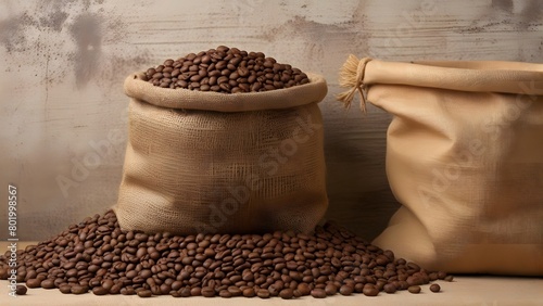coffee beans in a bag, ai generated © VitorCosta