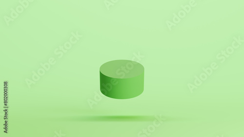 Green mint cylinder shape geometry face geometric solid structure background 3d illustration render digital rendering