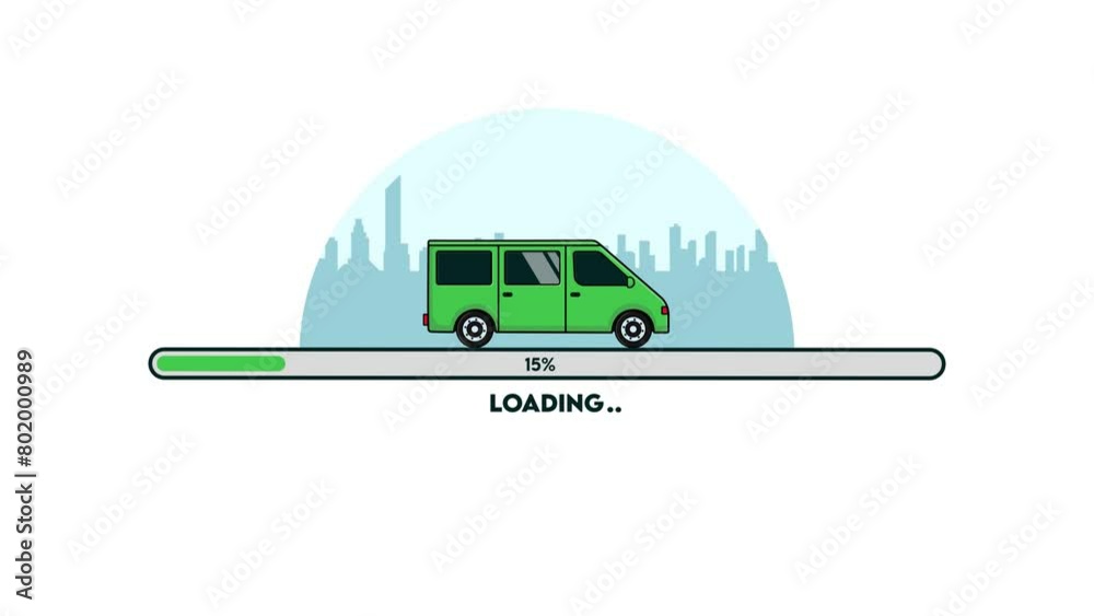 4K Animated Loading Bar Ui. Loading Screen Concept Animation