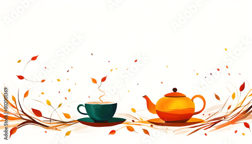 Beautiful autumn teatime photo