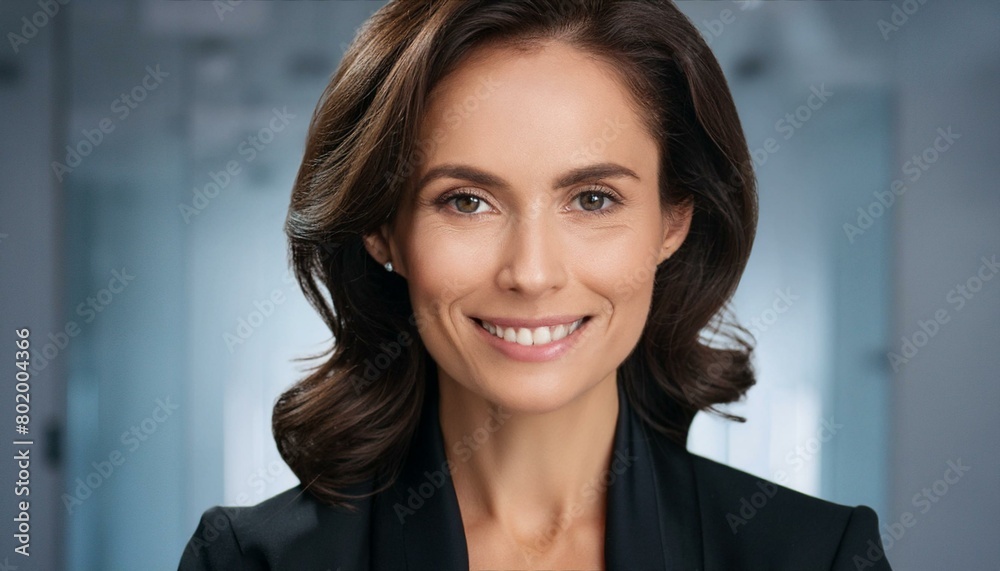 Portrait of happy beautiful woman smiling .female with a perfect smile looking right. Portrait of happy beautiful woman smiling .female with a perfect smile looking right.