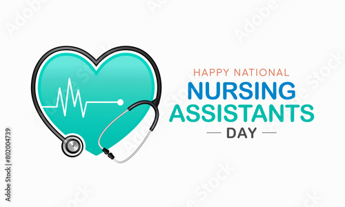 Nursing Assistants day is observed every year in June, The main role of a CNA is to provide basic care to patients and help them with daily activities. vector illustration.