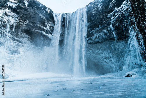 Fototapeta Naklejka Na Ścianę i Meble -  Skogafoss waterfall in Iceland in the winter