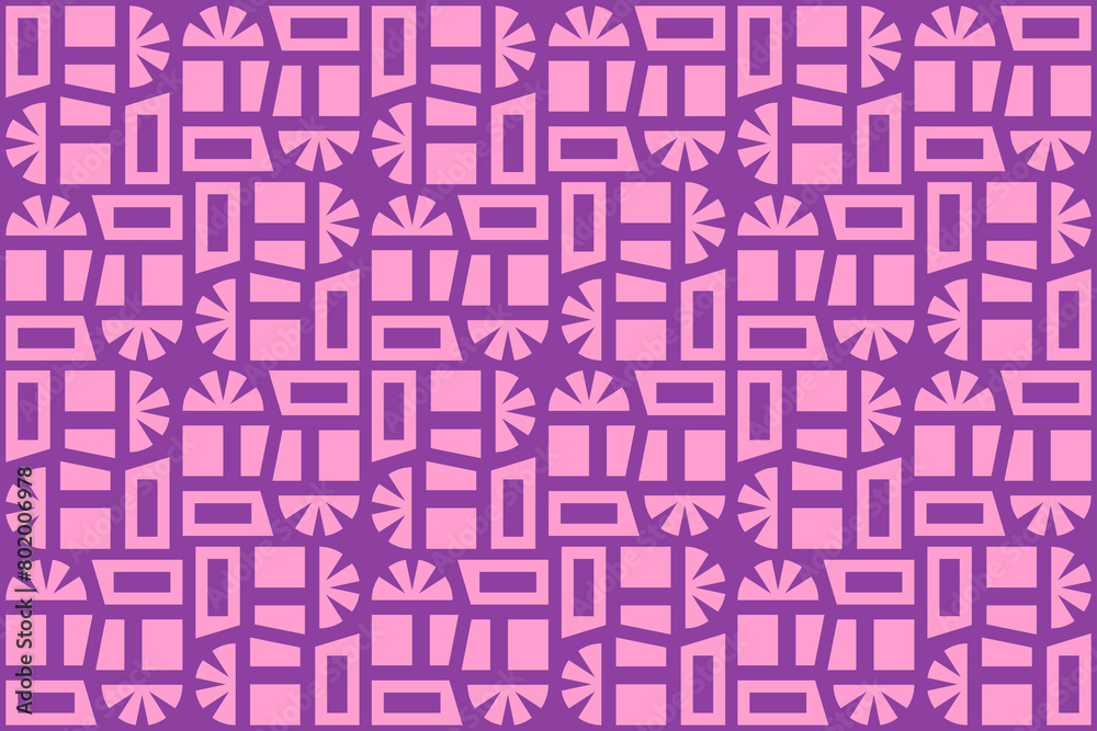 Abstract seamless pink and purple geometric pattern