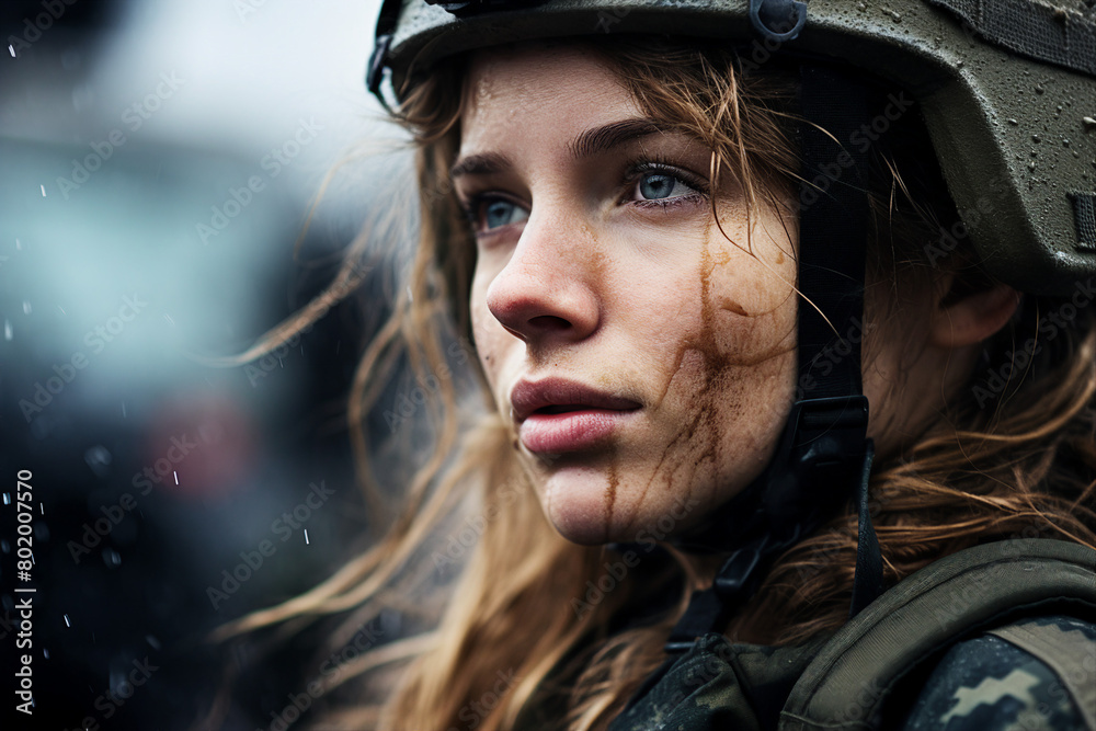 Picture of young soldier created with generative AI technology Picture of young soldier created with generative AI technology