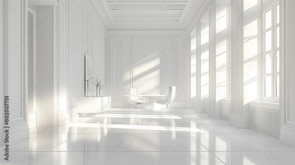 Obraz premium White room with gadget. Generative AI.