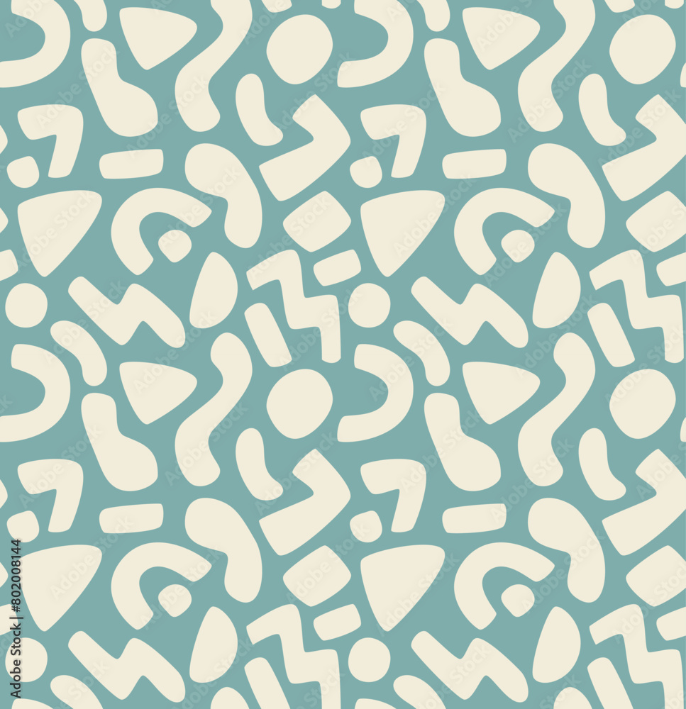 Vector abstract seamless pattern in blue and gray. Doodle style background with geometric shapes in flat style Vector abstract seamless pattern in blue and gray. Doodle style background with geometric shapes in flat style