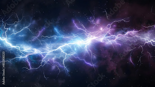 A flash of lightning and thunder spark on a transparent background. Modern lightning, electricity blast, or thunderbolt in the sky. Natural phenomenon of nerve cells or neural systems. © Prasanth