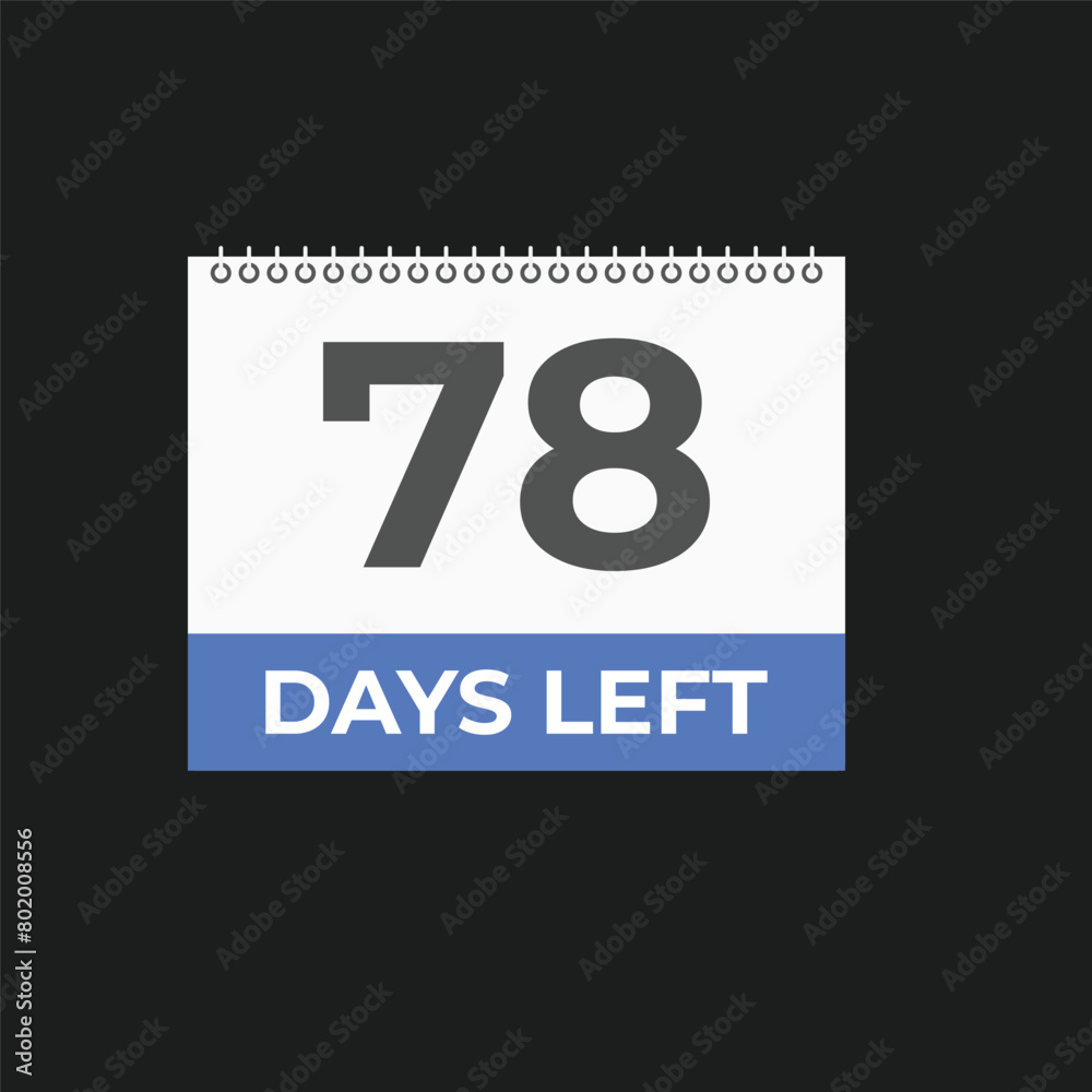 79 days to go countdown template. 79 day Countdown left days banner design. 79  Days left countdown timer