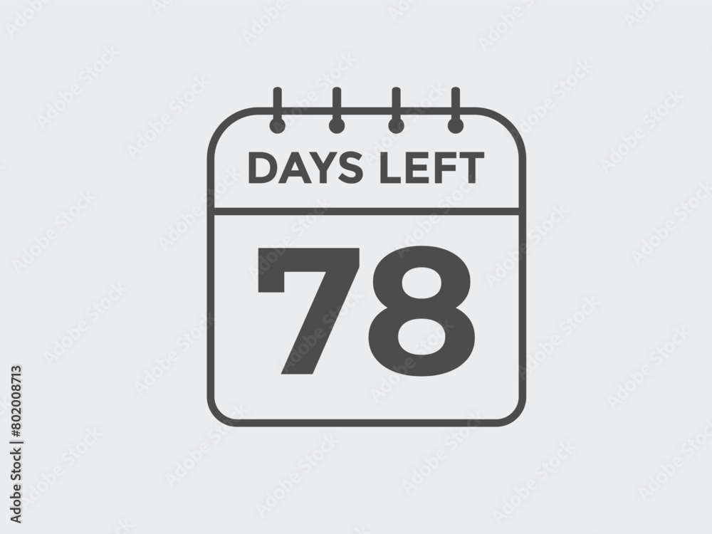79 days to go countdown template. 79 day Countdown left days banner design. 79  Days left countdown timer