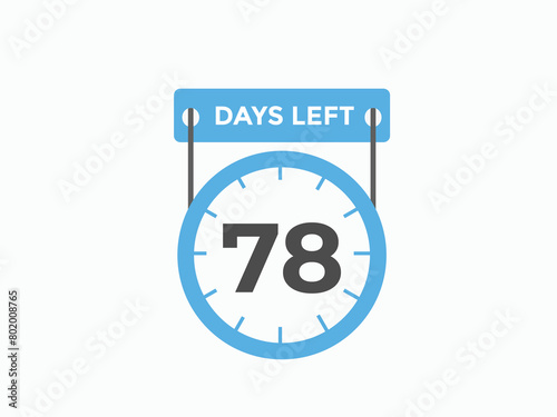 79 days to go countdown template. 79 day Countdown left days banner design. 79 Days left countdown timer
