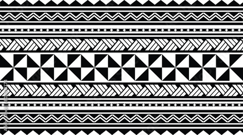 Polynesian tattoo tribal band design. Samoan tattoo tribal border.