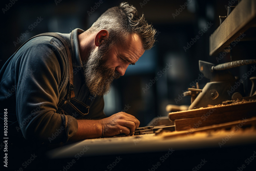 Hardworking handsome man doing household chores restoration generative AI concept Hardworking handsome man doing household chores restoration generative AI concept