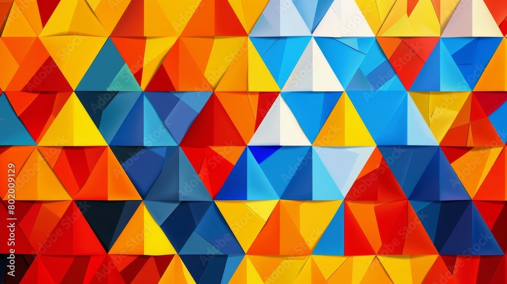 Pattern of abstract geometric triangles on a mosaic background with abstract moderns Pattern of abstract geometric triangles on a mosaic background with abstract moderns
