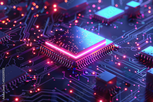 a close up of a computer chip on top of a circuit board