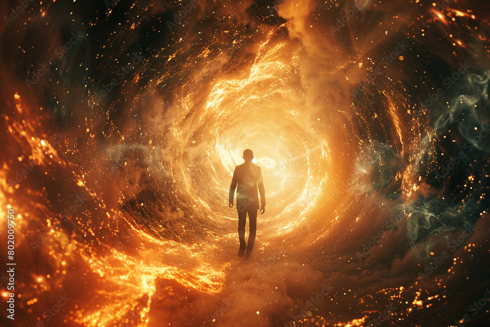 Generated with AI portrait of person in the fire Generated with AI portrait of person in the fire