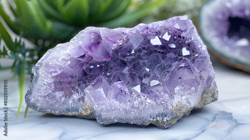 Visualize a raw violet amethyst rock, showcasing its natural beauty and intricate crystal formations. Visualize a raw violet amethyst rock, showcasing its natural beauty and intricate crystal formations.
