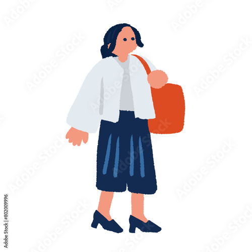 カバンを持つ女性のイラスト
